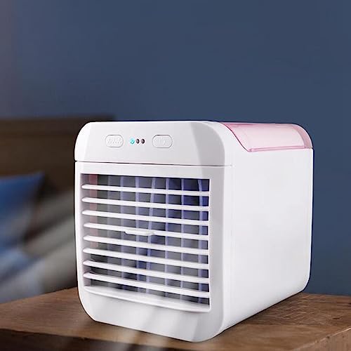 Air Cool Fan, Portable Air Cool Fan, Evaporative Air Cool USB Charging Air Conditioner Fan, Humidifier Cooling Fan, for Dorm Camping, pink