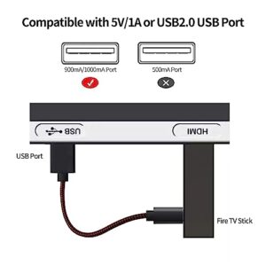 2 Pack 8 Inches Power Cable for Amazon Fire TV Stick Power up Your Fire Stick from Your TV's USB Port, Micro USB Cable for Amazon Fire Stick Power Cord