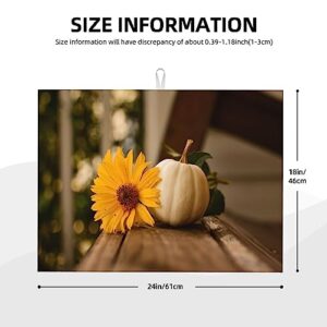 Sunflowers And Pumpkins Large Kitchen Drying Mat 18x24in/Excellent Water Absorption/Keep Your Tabletop Dry