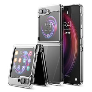 elago compatible with samsung galaxy z flip 5 case - clear case, hard pc cover, anti-yellowing, crystal clear, shockproof bumper cover, full body protection