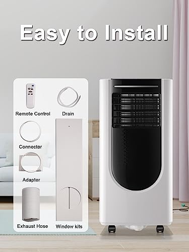 Portable Air Conditioner WANAI 8000BTU Air Conditioner Cooling up to 250sq.ft, 3-in-1 Portable AC Unit with Remote Control, 24H Timer & LED Display, Suitable for Bedroom, Living Room, Office