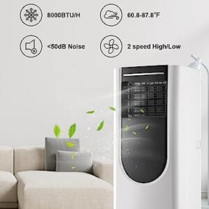 Portable Air Conditioner WANAI 8000BTU Air Conditioner Cooling up to 250sq.ft, 3-in-1 Portable AC Unit with Remote Control, 24H Timer & LED Display, Suitable for Bedroom, Living Room, Office