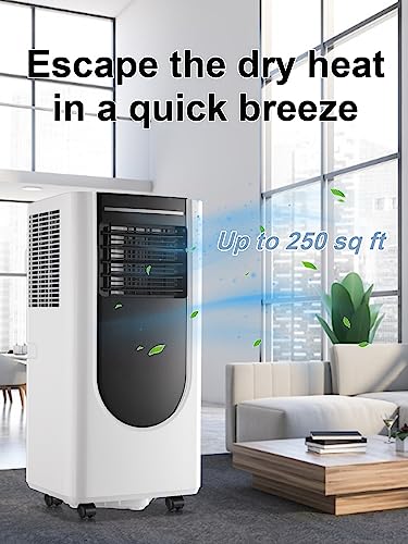 Portable Air Conditioner WANAI 8000BTU Air Conditioner Cooling up to 250sq.ft, 3-in-1 Portable AC Unit with Remote Control, 24H Timer & LED Display, Suitable for Bedroom, Living Room, Office