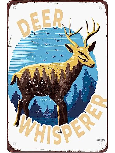 New Vintage Metal Tin Sign Deer Whisperer Hunting Funny Deer Hunter Man Cave Kitchen Bar Farm School Wall Art Christmas Halloween Girlfriend Boyfriend 8" X 12"