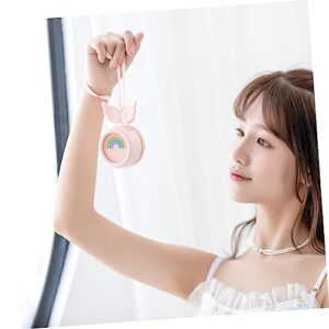 Holibanna Vintage Fan Household Fans Handheld Fan Mini Personal Fan USB Personal Fan Personal Handheld Fan Home Mini Fan Mini Cool Fan Wing Shaped Design Fan Hanging Neck Gift Pink