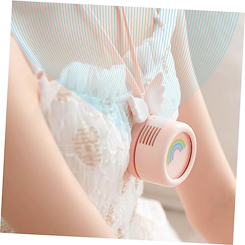 Holibanna Vintage Fan Household Fans Handheld Fan Mini Personal Fan USB Personal Fan Personal Handheld Fan Home Mini Fan Mini Cool Fan Wing Shaped Design Fan Hanging Neck Gift Pink