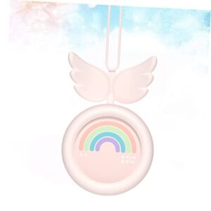 Holibanna Vintage Fan Household Fans Handheld Fan Mini Personal Fan USB Personal Fan Personal Handheld Fan Home Mini Fan Mini Cool Fan Wing Shaped Design Fan Hanging Neck Gift Pink