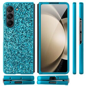 ZIYE Case for Samsung Galaxy Z Fold 5 5G,Galaxy Z Fold 5 5G Case for Women Girls Glitter Sprakle Bling Anti-Slip Shockproof Protection Fold Cover Case for Samsung Galaxy Z Fold5 5G,Blue