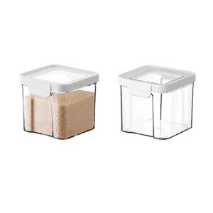 2 Pack Square Food Container Set with Lid, 0.7L Medium Pantry Airtight Storage Containers for Kitchen, BPA-Free Thick Plastic Canisters for Grains, Candies, Snacks, Cookies Container (700ml/23oz)