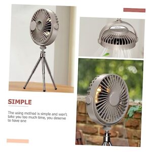 UKCOCO 1 Set Fan Small Fan Vintage Table Fan Table Stand Fan Rechargeable Fan Small Battery Fan Small Portable Fan Office Table Fan Table Cooling Fan Lovely Desk Fan Plastic Grey Office