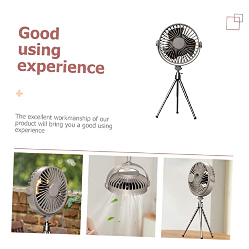 UKCOCO 1 Set Fan Small Fan Vintage Table Fan Table Stand Fan Rechargeable Fan Small Battery Fan Small Portable Fan Office Table Fan Table Cooling Fan Lovely Desk Fan Plastic Grey Office