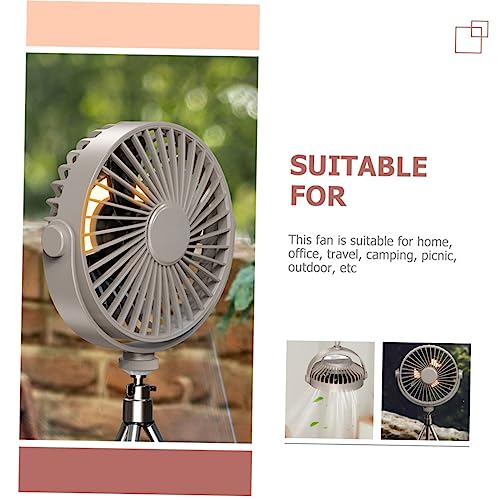 UKCOCO 1 Set Fan Small Fan Vintage Table Fan Table Stand Fan Rechargeable Fan Small Battery Fan Small Portable Fan Office Table Fan Table Cooling Fan Lovely Desk Fan Plastic Grey Office