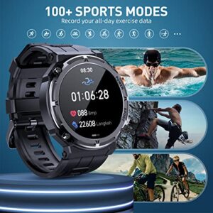 PUREROYI Smart Watch, 5ATM Waterproof Military Smart Watches for Men with Bluetooth Call (Answer/Dial Call), 1.39'' Outdoor Tactical Fitness Tracker Watch with 111 Sports Moeds for Android iOS Phone