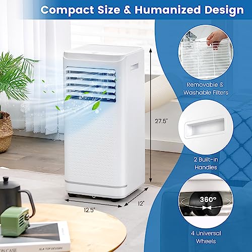 SIMOE 10000 BTU Portable Air Conditioners, Portable AC Unit with Cool, Dehumidifier & Fan Modes, Cools up to 350 Sq. Ft, Room Air Conditioners with Remote Control, 24 Hour Timer, Installation Kit