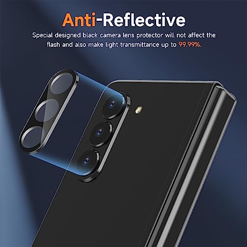 LYWHL [2+2 Pack] Samsung Galaxy Z Fold 5 Privacy Screen Protector + Camera Lens Protector, with Alignment Frame Easy Installation , Anti Spy HD Clear Tempered Glass Protector Film for Galaxy Z Fold 5 5G , Anti Scratch Bubble Free Case Friendly Front Scree