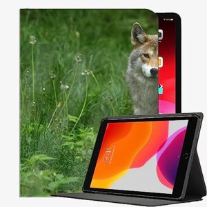 wugao wugao for 2019 ipad air 3 10.5/2017 ipad pro 10.5 inch case,animals nature coyote business folio stand cover with pencil holder