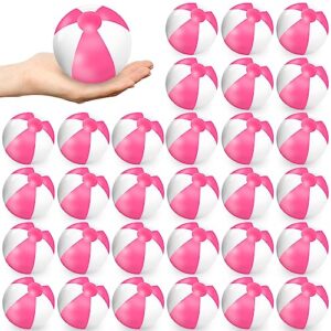 Whaline 50 Pieces 5 Inch Pink and White Inflatable Beach Ball Round Pool PVC Balls Cute Game Toys for Summer Hawaiian Tropical Theme Beach Party Decorations Water Sand Game Accessory