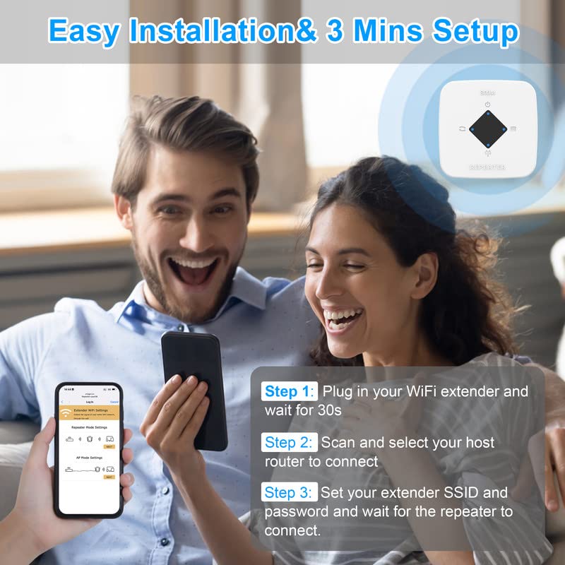 WiFi Extender, WiFi Extenders Signal Booster for Home, WiFi Booster and Signal Amplifier Covers Up to 4500 Sq. ft and 30 Devices, Internet Amplifier WiFi Repeater
