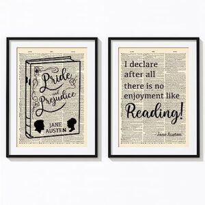 pride and prejudice quotes on upcycled vintage dictionary art print quotes and sayings print - unframed 9 x 12 inches gift for pride and prejudice fans