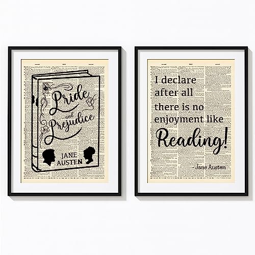 Pride and Prejudice Quotes on Upcycled Vintage Dictionary Art Print Quotes and Sayings Print - UNFRAMED 9 X 12 inches Gift For Pride and Prejudice Fans