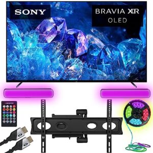 sony xr55a80k bravia xr a80k 55 inch 4k hdr oled smart tv (renewed) bundle with monster hdmi cables monster tv wall mount for 32-70 inch and monster lighting