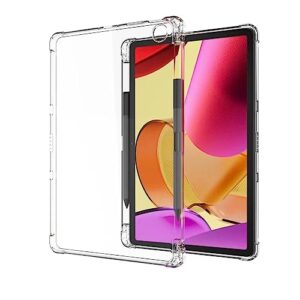 bozhuorui clear case for amazon kindle fire max 11 tablet (13th generation-2023 release) - slimfit lightweight tpu transparent flexible soft shell back cover with stylus pen holder (clear)