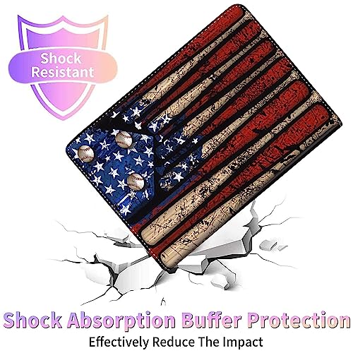 Case for iPad Pro 11 Inch 4th/3rd/2nd/1st Generation 2022/2021/2020/2018, Fit Also iPad Air 4/5 th 10.9 inch Adjustable Stand Auto Sleep/Wake, American Flag Baseball