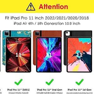 Case for iPad Pro 11 Inch 4th/3rd/2nd/1st Generation 2022/2021/2020/2018, Fit Also iPad Air 4/5 th 10.9 inch Adjustable Stand Auto Sleep/Wake, Horse
