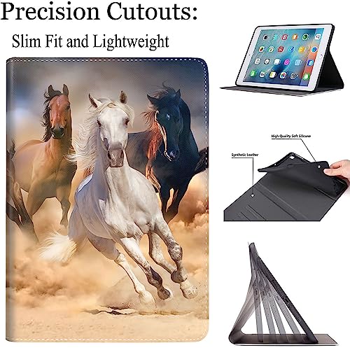 Case for iPad Pro 11 Inch 4th/3rd/2nd/1st Generation 2022/2021/2020/2018, Fit Also iPad Air 4/5 th 10.9 inch Adjustable Stand Auto Sleep/Wake, Horse