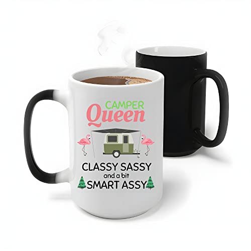 Classy Saucy Gift for Smart Assy Camper Queen 11oz 15oz Color Changing Mug