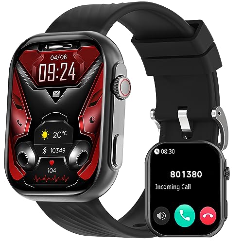 Amazpro 2.01" Smart Watch for Men (Answer/Make Call) Fitness Tracker 100+ Sports Modes, Fitness Tracker with Heart Rate Monitor, Sleep, Blood Oxygen Smart Watches for iPhone Android Samsung(Black)