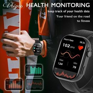 Amazpro 2.01" Smart Watch for Men (Answer/Make Call) Fitness Tracker 100+ Sports Modes, Fitness Tracker with Heart Rate Monitor, Sleep, Blood Oxygen Smart Watches for iPhone Android Samsung(Black)