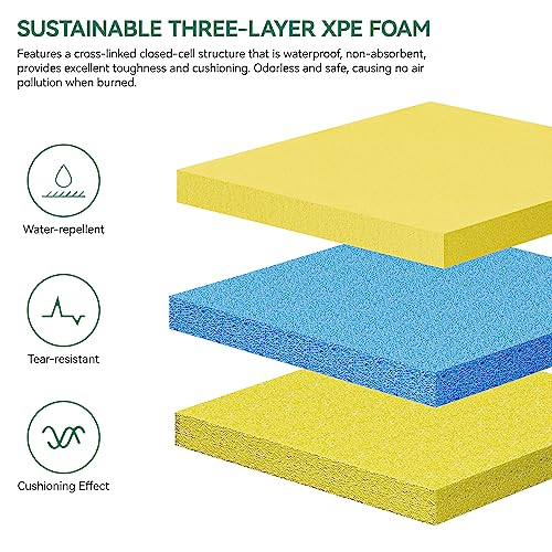 YITAHOME 9' X 6' Lake Floats Floating Mat Water Mat Inflatable Rafts Lily Pad Pools Beach, XPE Floating Island for Kid Adults, Yellow