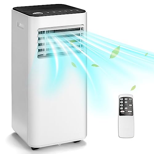 GOFLAME 8000BTU Portable Air Conditioner, AC Cooling Unit with Fan & Dehumidifier, 24H Timer, LED Display, Remote Control, Cool Rooms up to 350 Sq.Ft, Freestanding AC for Living Room (White-8000BTU)