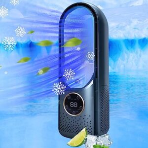 USB Leafless Fan - Portable Air Conditioner Multifunctional Timing Conditioning Fan, Household Dormitory Office Desktop Humidification Electric Fan, for Travel Camping (Blue)