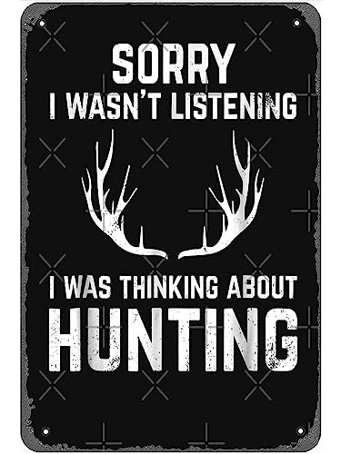 Funny Hunting Gift for Bow and Rifle Deer Hunters Metal Signs Vintage Wall Art Kitchen Bar Farm School Man Cave Gift 8x12inch