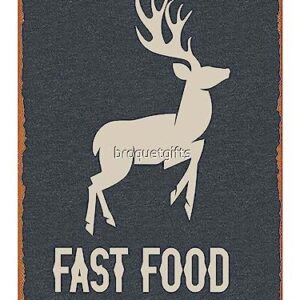 Funny Fast Food Deer Hunting Deer Whisperer Hunting Metal Signs Vintage Man Cave Farm Bar Kitchen Wall Art Barn Gift 8x12inch