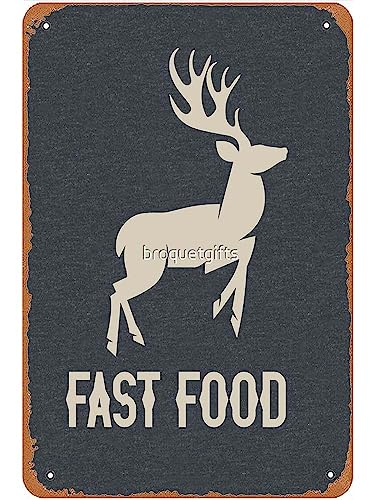 Funny Fast Food Deer Hunting Deer Whisperer Hunting Metal Signs Vintage Man Cave Farm Bar Kitchen Wall Art Barn Gift 8x12inch