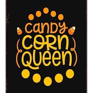 Halloween Candy Corn Queen Autumn Fall Season Women Mom Girl Vintage Signs Metal Indoor Man Cave Garage Bar Wall Art Farm Billiard house Gift Funny Printing Decoration 8 x12 Inch