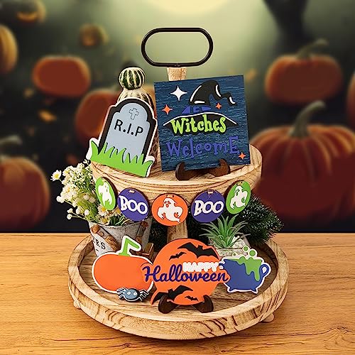 Halloween Tier Tray Decor Rustic Farmhouse Decor Tiered Tray Decor Wooden Blocks Sign Tiered Tray Decor Bundle Bedroom Wood Sign Tier Tray Decor Wooden Table Signs House Wooden Decor