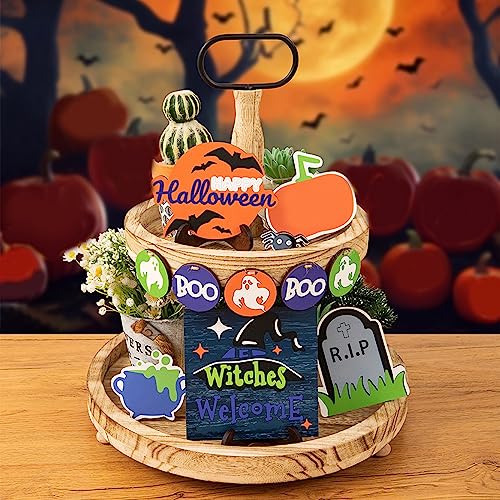 Halloween Tier Tray Decor Rustic Farmhouse Decor Tiered Tray Decor Wooden Blocks Sign Tiered Tray Decor Bundle Bedroom Wood Sign Tier Tray Decor Wooden Table Signs House Wooden Decor