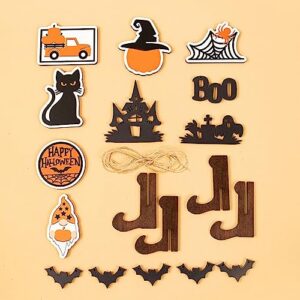 Halloween Tiered Tray Decor Bundle Wooden Mini Sign Living Room Fireplace Farmhouse Decors for Tiered Tray Office Tiered Tray Set Tiered Tray Decors Set Tiered Tray Items Bedroom Wooden Decor