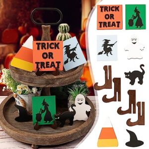halloween tiered tray decors set for office tiered tray items wood sign wooden signs mini signs tabletop signs tier tray decor bathroom wooden decorations