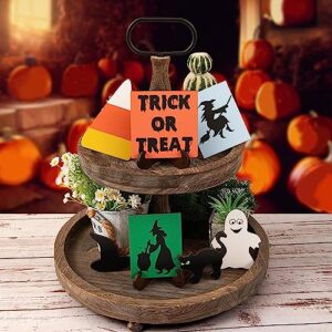 Halloween Tiered Tray Decors Set for Office Tiered Tray Items Wood Sign Wooden Signs Mini Signs Tabletop Signs Tier Tray Decor Bathroom Wooden Decorations