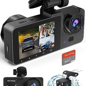 Dash Camera for Cars,4K Car Camera Full UHD Dash Cam Front Rear with Free 32GB SD Card,Built-in Super Night Vision,2.0'' IPS Screen,170°Wide Angle,WDR, Loop Recording, 24H Parking Mode