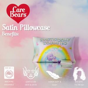 Care Bears Classic Retro Beauty Silky Satin Standard Pillowcase Cover 20x30 for Hair and Skin, (Official Licensed Product) by Franco Collectibles