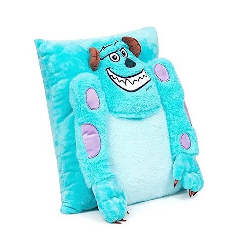 Jay Franco Disney Monsters Inc. Sully 3D Snuggle Plush Pillow - Super Soft Blue Pillow - Measures 15 Inches