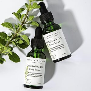 oregano oil body serum - all natural potent formula to help nourish and heal the skin & treat eczema, ringworm, jock itch, cracked skin, nail fungus and much more - vegan made in the usa