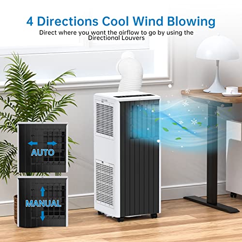 ACONEE 8000 BTU Portable Air Conditioners Cools up to 350 Sq.ft, Portable AC Unit with Cool, Dry, Fan Modes, Remote Control, Window Kit, Personal AC Unit for Bedroom