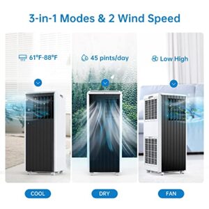 ACONEE 8000 BTU Portable Air Conditioners Cools up to 350 Sq.ft, Portable AC Unit with Cool, Dry, Fan Modes, Remote Control, Window Kit, Personal AC Unit for Bedroom